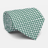 Vrolijke klassieke Green Gingham Plaid Pattern Hol Stropdas (Opgerold)