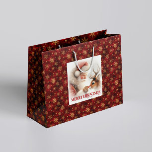 Vrolijke Klassieke Kerstman Rudolph Kersttas Groot Cadeauzakje