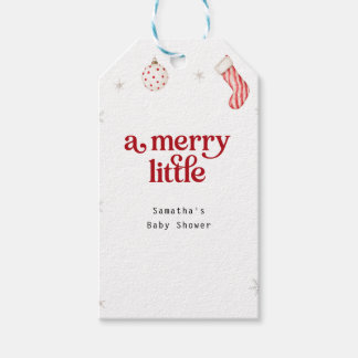 Vrolijke Kleine Baby Shower | Kerstmis Baby Cadeaulabel