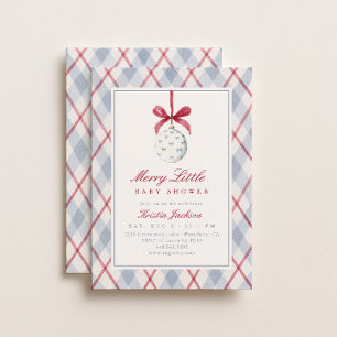 Vrolijke Kleine Blauwe & Rode Winter Baby Shower Kaart