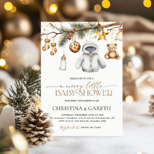 Vrolijke Kleine Boho Kerst Winter Baby Shower Kaart