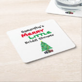 Vrolijke Kleine Bruidsfeest Kartonnen Onderzetters (Schuin)