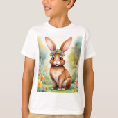 Vrolijke kleine bruine konijn 1, Pasen T-shirt (Voorkant)