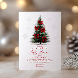 Vrolijke Kleine Kerst Baby Shower Kerstboom Kaart