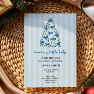 vrolijke kleine kerst krabbelboom baby shower kaart