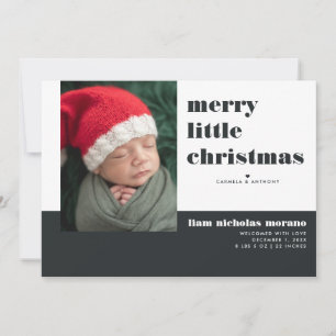 Vrolijke Kleine Kerst Vakantie Geboorte Aankondigi Feestdagenkaart
