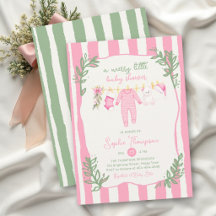 Vrolijke Kleine Roze Groene Gestreepte Meisjes Bab