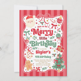 Vrolijke Kleine Verjaardagsfeestje Kerst Coquette  Kaart