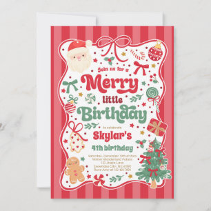 Vrolijke Kleine Verjaardagsfeestje Kerst Coquette Kaart