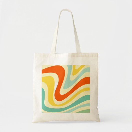 Vrolijke Kleur Abstracte Motief Canvas tas (Voorkant)