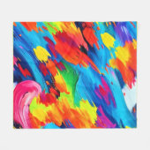 Vrolijke kleur explosie schilderij fleece deken (Voorkant (Horizontaal))