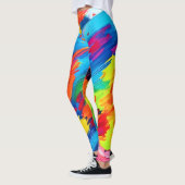 Vrolijke kleur explosie schilderij leggings (Links)