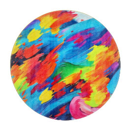 Vrolijke kleur explosie schilderij snijplank