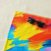 Vrolijke kleur explosie schilderij strandlaken (In situ)