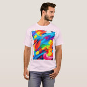 Vrolijke kleur explosie schilderij t-shirt (Voorkant volledig)