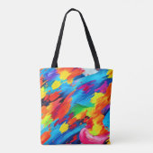 Vrolijke kleur explosie schilderij tote bag (Achterkant)