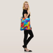 Vrolijke kleur explosie schilderij tote bag (Op model)
