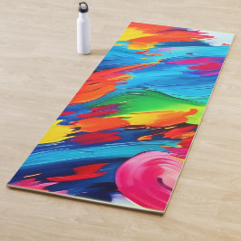 Vrolijke kleur explosie schilderij yogamat