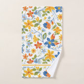 Vrolijke kleuren zomerbloemen patroon bad handdoek (Handdoek)