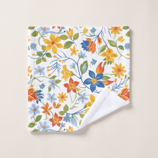 Vrolijke kleuren zomerbloemen patroon bad handdoek (Wasdoekje)