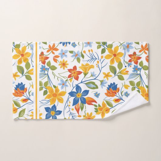 Vrolijke kleuren zomerbloemen patroon bad handdoek (Handdoek)