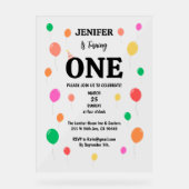 Vrolijke kleurrijke ballon verjaardag acryl bord (Voorkant)