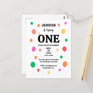 Vrolijke kleurrijke ballon verjaardag briefkaart