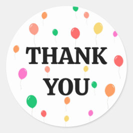 Vrolijke kleurrijke ballon verjaardag ronde sticker