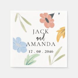 Vrolijke Kleurrijke Bloemen Trouwdecoratie Servet