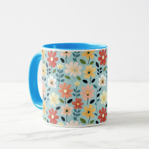 Vrolijke Kleurrijke Bloemenprint Mok