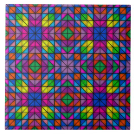 Vrolijke kleurrijke geometrie tegeltje