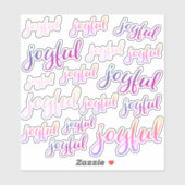 Vrolijke Kleurrijke Roze Script Meisjesachtige Fee Sticker (Vel)