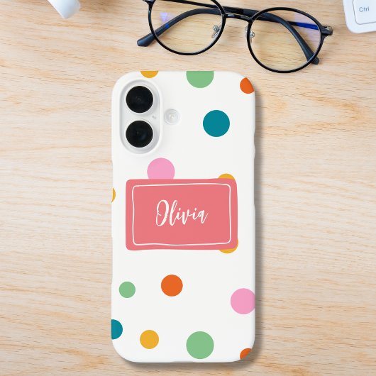 Vrolijke Kleurrijke Stippen Persoonlijk Case-Mate iPhone Case