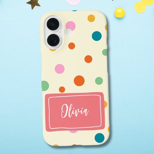 Vrolijke Kleurrijke Stippen Persoonlijk Case-Mate iPhone Case