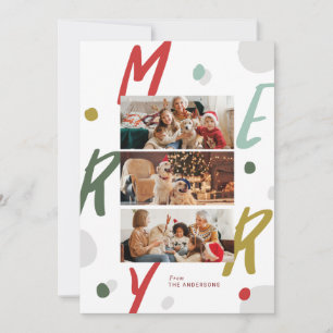 Vrolijke kleurrijke vrolijke kerstkaarten feestdagenkaart