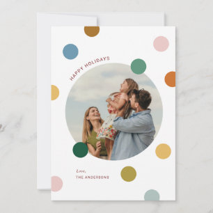 Vrolijke kleurrijke vrolijke kerstkaarten feestdagenkaart