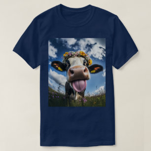Vrolijke Koe in bloei T-shirt