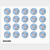 Vrolijke Koe - ! Ronde Sticker (Vel)