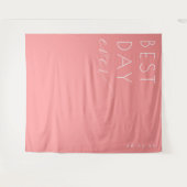 Vrolijke Koraal Minimalistische Trouwachtergrond Wandkleed (Voorkant (horizontaal))