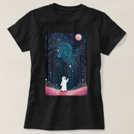 Vrolijke Kosmische Geest in een Starlit Forest T-shirt