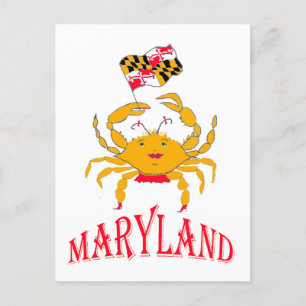 Vrolijke krab in Maryland Briefkaart