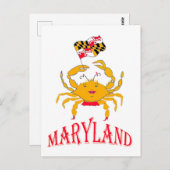 Vrolijke krab in Maryland Briefkaart (Voorkant / Achterkant)