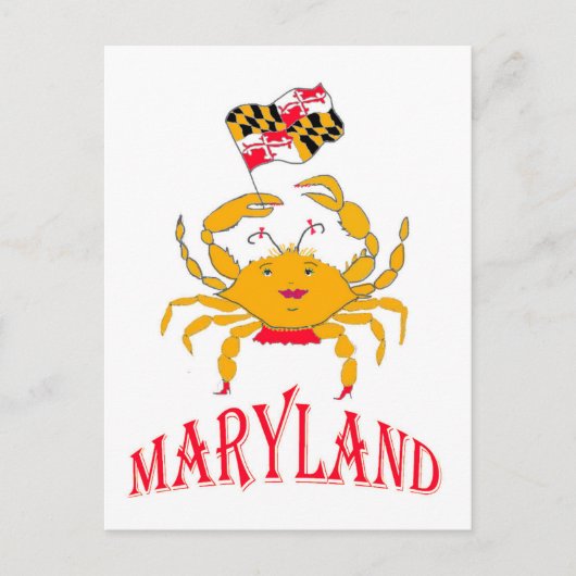 Vrolijke krab in Maryland Briefkaart (Voorkant)