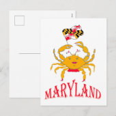 Vrolijke krab in Maryland Feestdagenkaart (Voorkant / Achterkant)