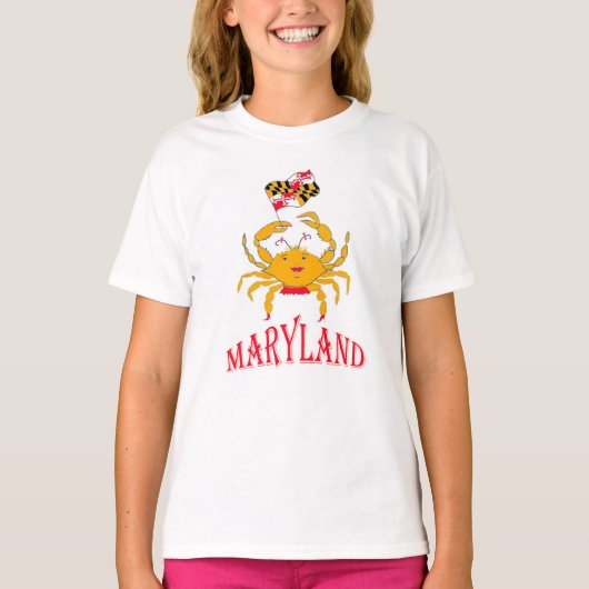 Vrolijke krab in Maryland T-shirt (Voorkant)