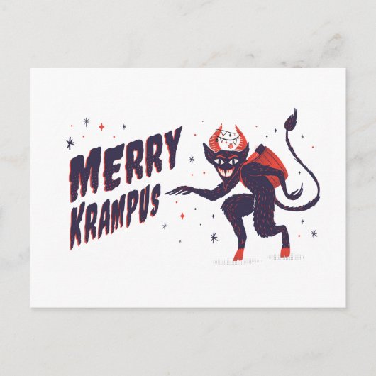 Vrolijke Krampus Briefkaart (Voorkant)