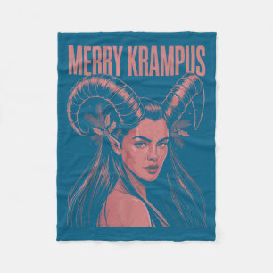 Vrolijke Krampus Ironische Lilith Kerstmis Donkere Fleece Deken
