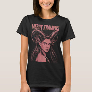 Vrolijke Krampus Ironische Lilith Kerstmis Donkere T-shirt