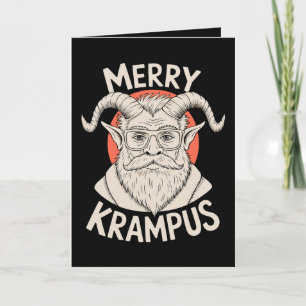 Vrolijke Krampus Mythische Kerstmis Kerst Vakantie Feestdagen Kaart