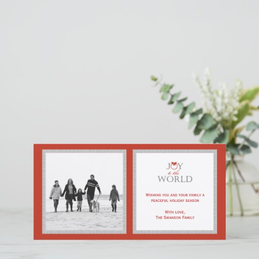 Vrolijke Krans Kerstmis / Vakantie Fotokaart Feestdagenkaart (Staand voorkant)